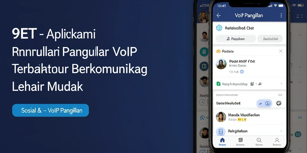 Tampilan antarmuka aplikasi 9ET untuk VoIP Panggilan yang intuitif.