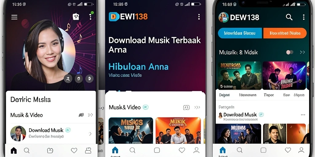 Tampilan antarmuka DEWI138 yang ramah pengguna dengan berbagai pilihan lagu.