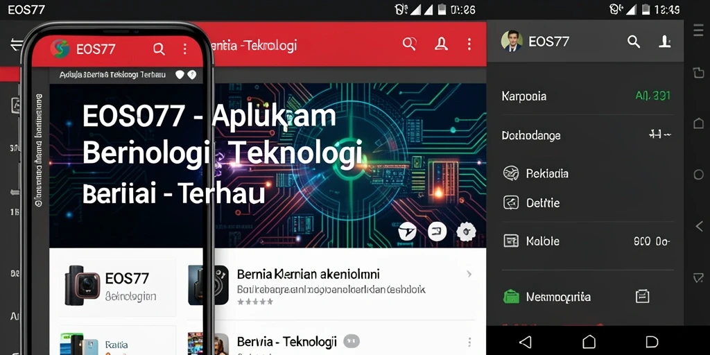 Antarmuka modern dan sederhana dari aplikasi EOS77.