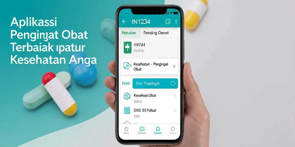 Screenshot utama IN1234 menampilkan antarmuka Pengingat Obat yang intuitif.