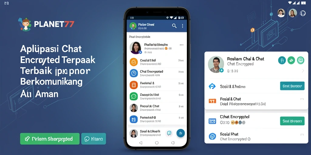 Antarmuka pengguna yang intuitif dari aplikasi PLANET77 untuk Chat Encrypted.