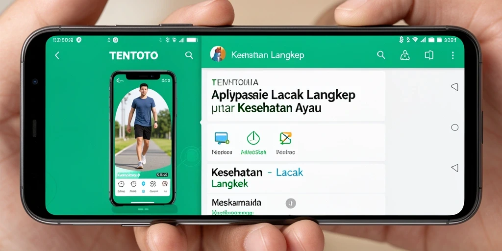 Tampilan antarmuka user-friendly TENTOTO dengan fitur Lacak Langkah.