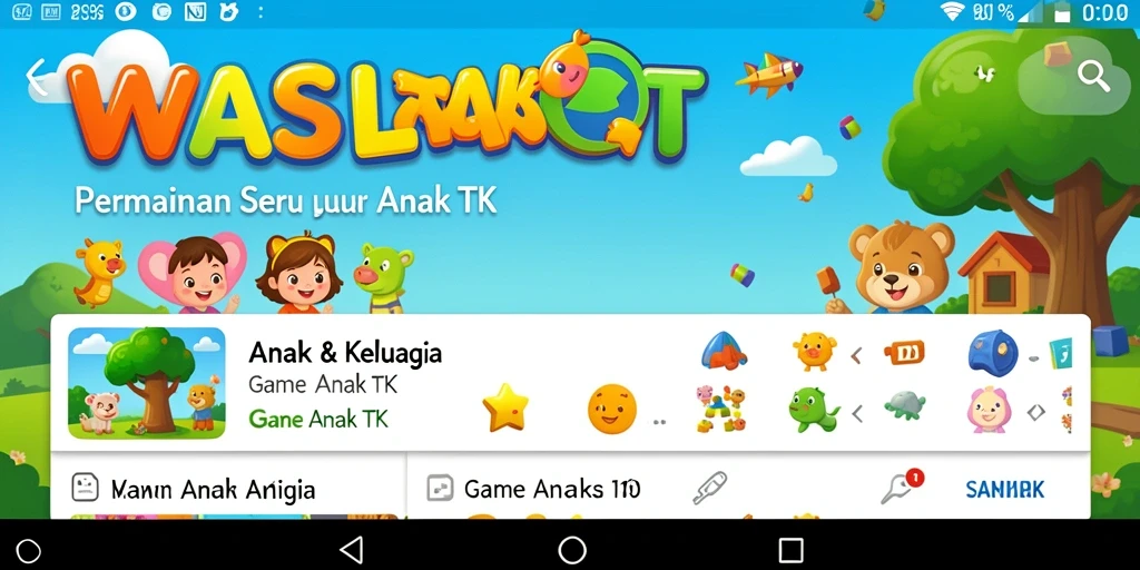 Antarmuka cerah dan menarik dari WASLOT untuk anak-anak.